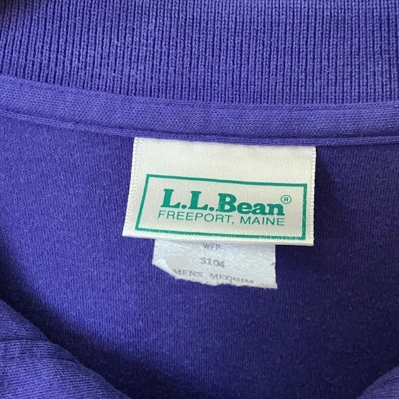 Vintage L.L.  Bean Made in USA Purple Polo Shirt Mens M Made in USA - Picture 2 of 4
